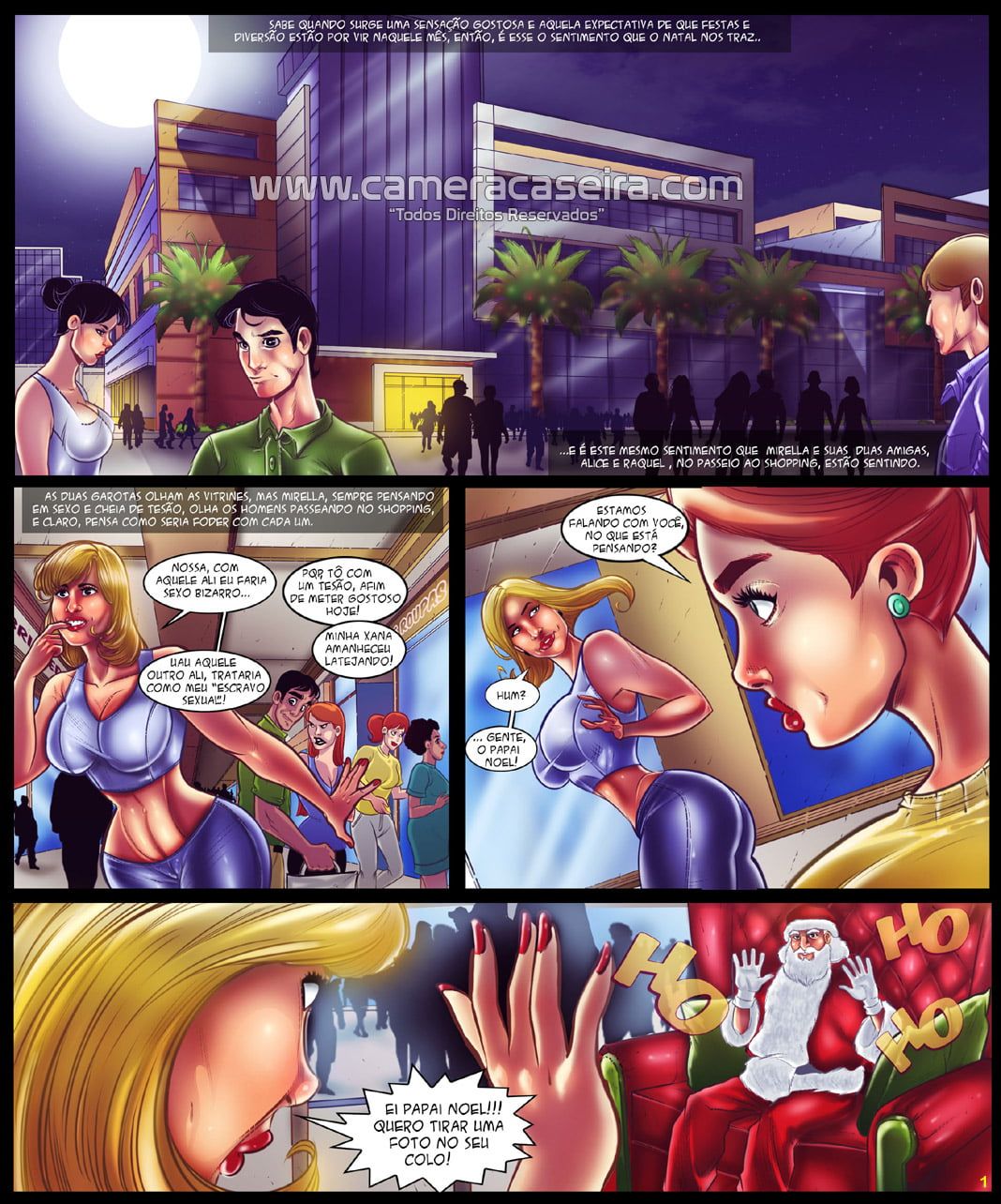 Atrizes em Quadrinhos: Mirella Mansur em uma aventura de Natal Hentai pt-br 01