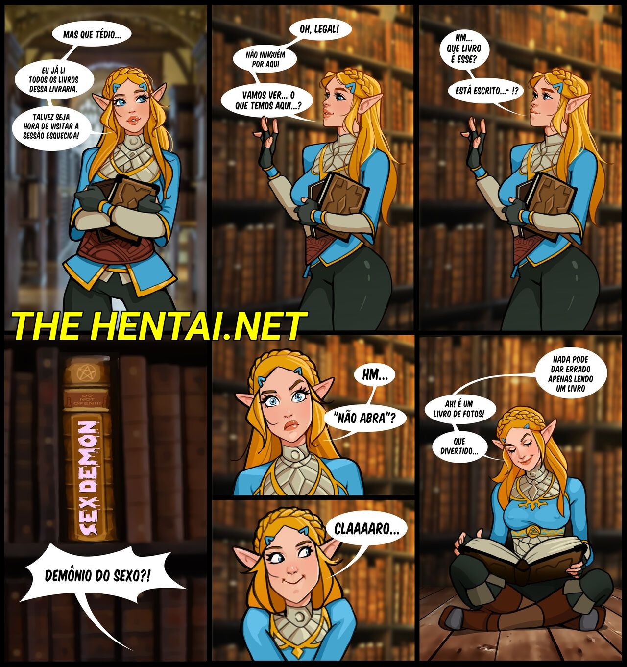 Zelda in a library Hentai pt-br 01