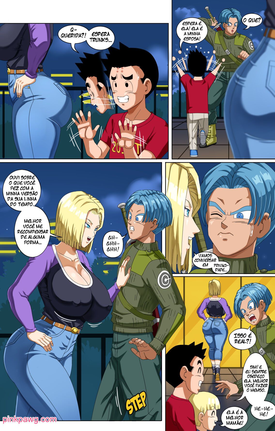 Android 18 and Trunks By PinkPawg Hentai pt-br 02