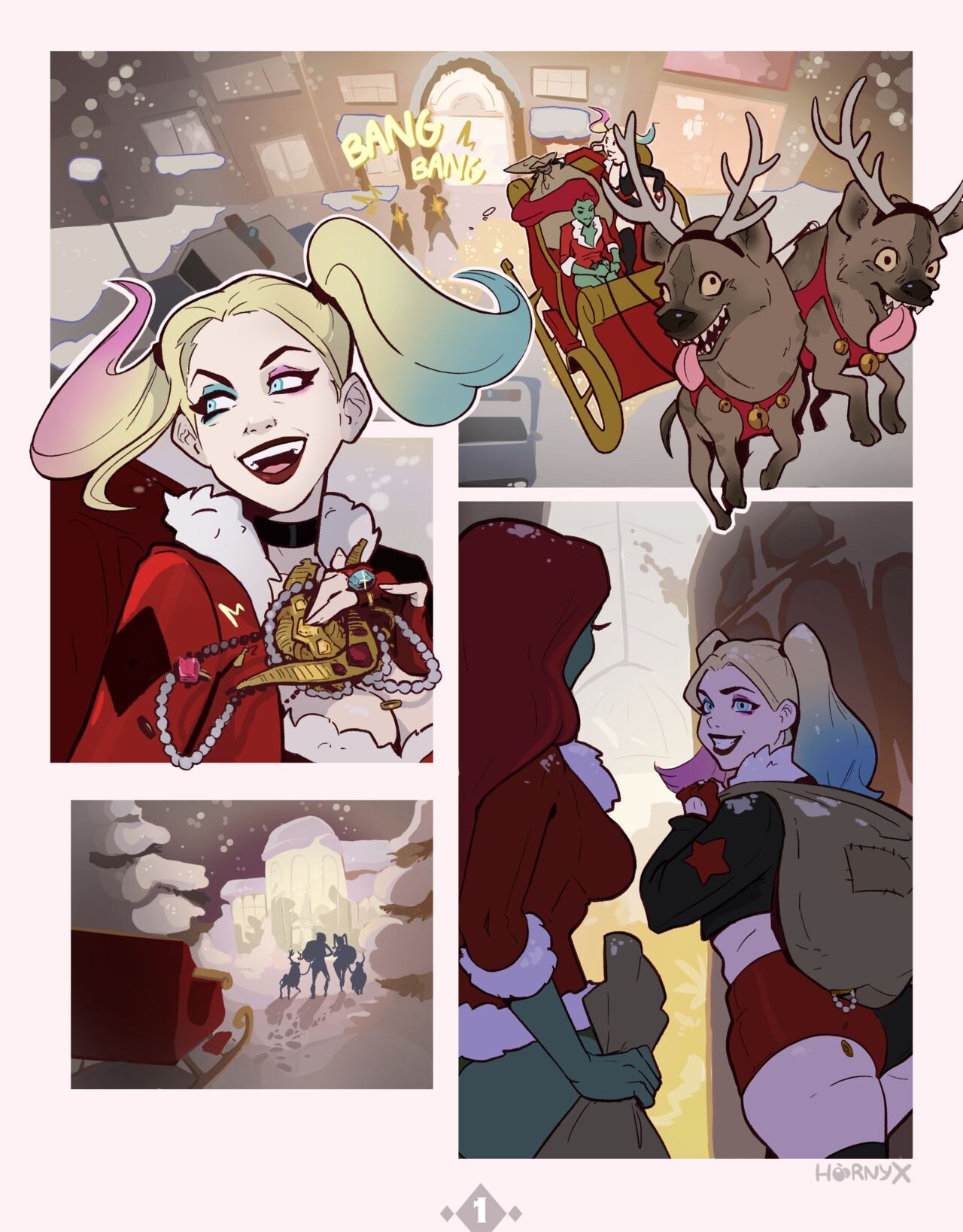 Harley & Ivy’s Christmas Kiss Hentai pt-br 01