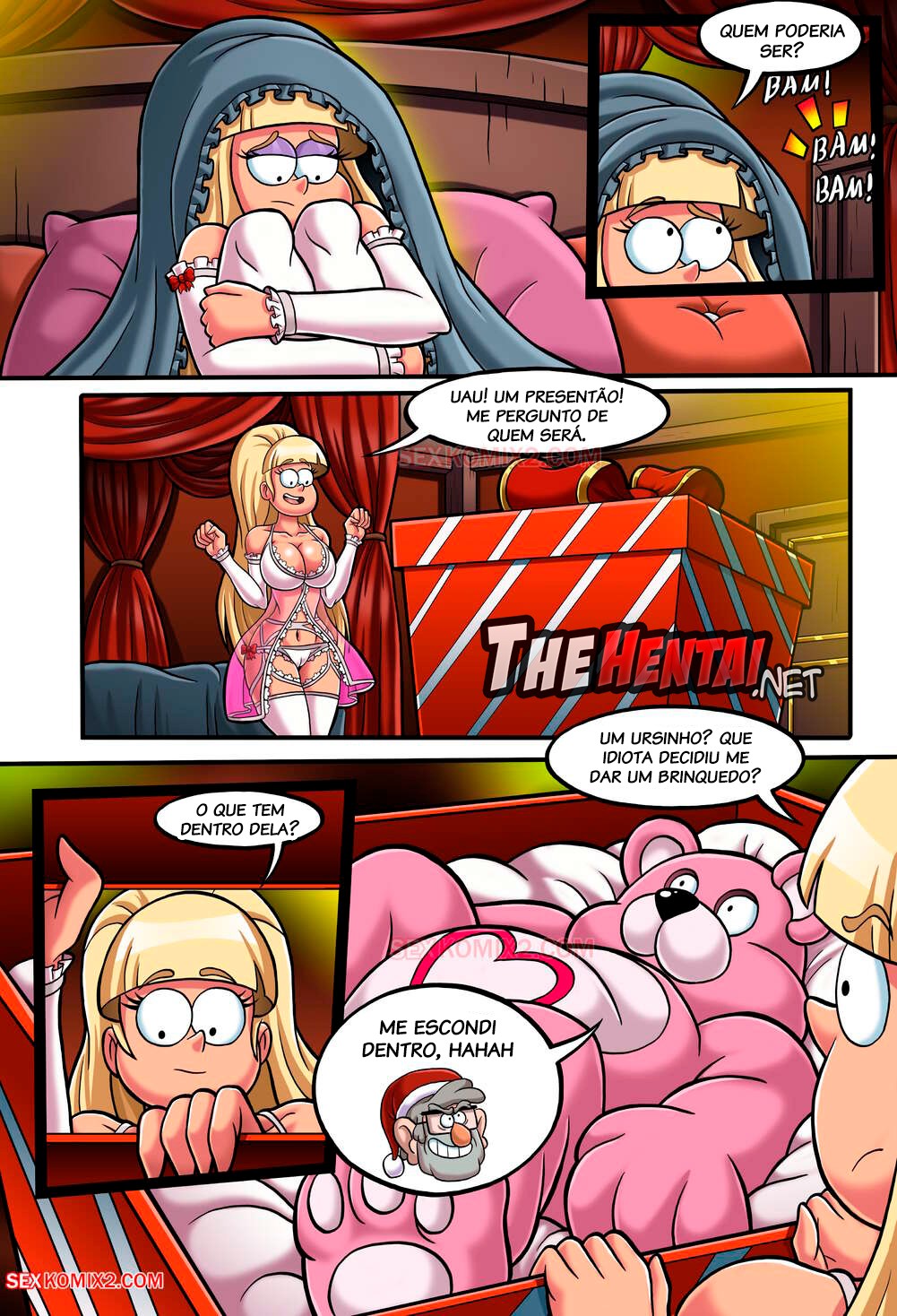 New Year Party And a Big Pink Bear Hentai pt-br 26