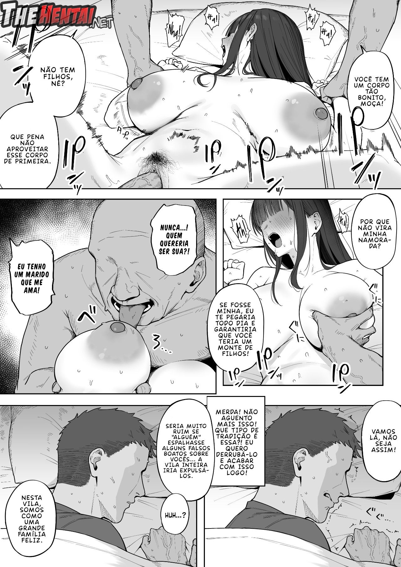 A Couple Who Moved to a Village With a Tradition Of Sneaking Into a Woman's Bed Hentai pt-br 04