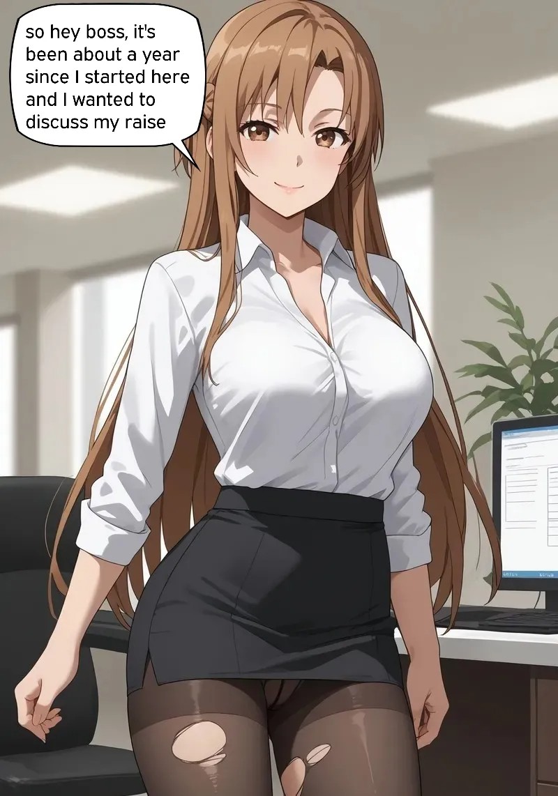 Asuna Is Your Secretary, And She Wants a Raise Hentai pt-br 01