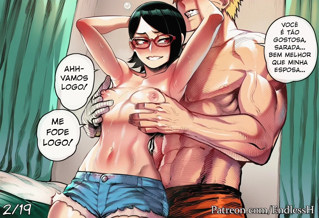 Sarada x Naruto: Noises Of a Hidden Passion Hentai pt-br 04
